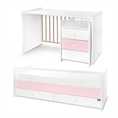 Letto MAXI PLUS NEW white+orchid pink /letto per adolescenti; scrivania; mobiletto multifunzionale/
